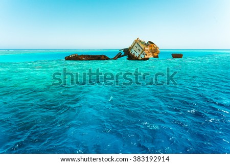 SS Thistlegorm wreck in Sharm-el-Sheikh,  Red Sea Royalty-Free Stock Photo #383192914