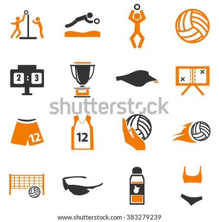 Volleyball simply icons for web and user interfaces