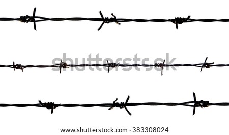 barbed wire on white back ground