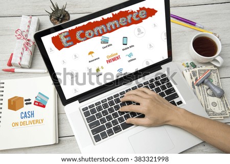 digital marketing and E-commerce technology concept.
