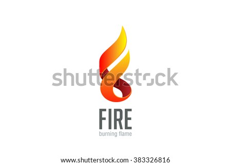 Fire Flame Logo design vector template silhouette.
Creative Burn Elegant Bonfire Logotype concept icon.