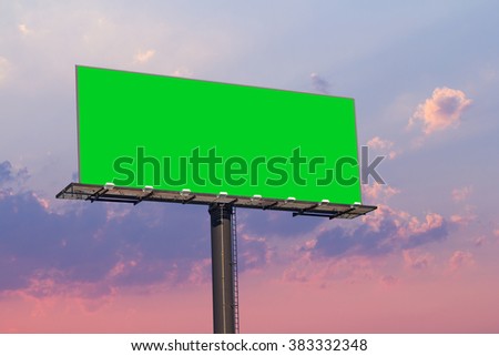 Billboard and Sunset sky in evening.