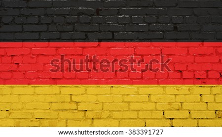 Grunge Germany flag on brick wall