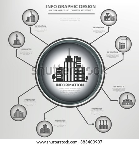 Building and real estate info graphics design,clean vector