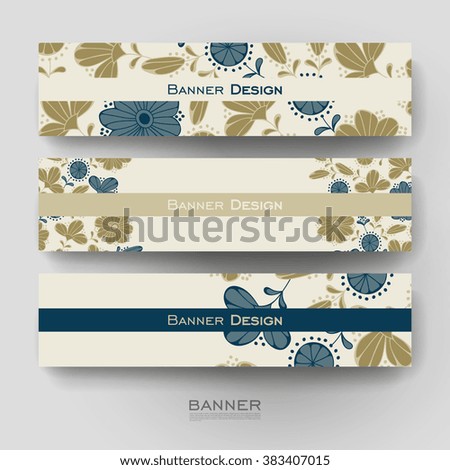 Beautiful banner vector template with floral background. Creative modern design