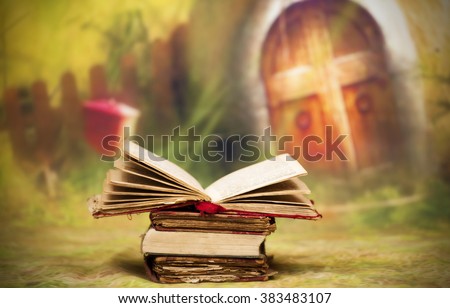 Old, magic, fairytale book Royalty-Free Stock Photo #383483107