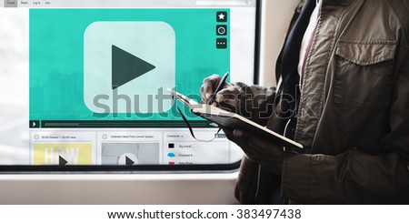 Play Button Movie Clip Stream Media Concept