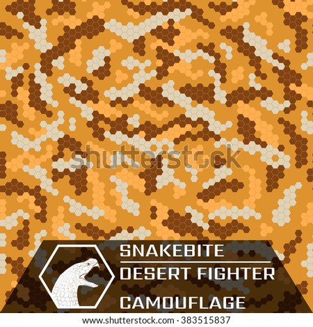 Snakebite. Desert Fighter.
Texture Of Desert. Seamless camouflage pattern.