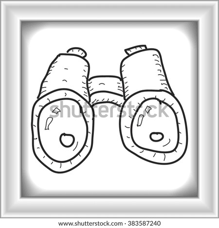 Simple hand drawn doodle of a pair of binoculars