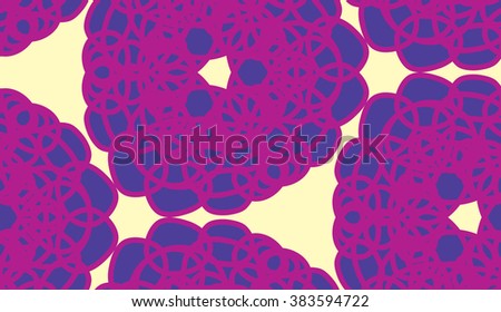 Purple and pink circle shapes in form of flowers as seamless background pattern