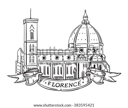 Santa Maria del Fiore, Florence Italian landmark vector iilustration