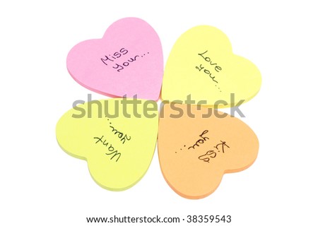 Beautiful paper love notes