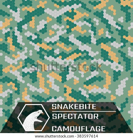Snakebite. Spectator.
Texture of summer mixed forest. Seamless Pattern.