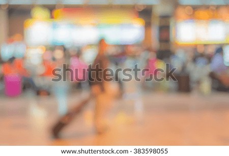 blur image of people in airport for background usage