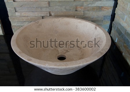 Stone sink showroom presentation photograph