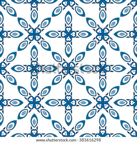 Seamless pattern illustration in traditional style - like Portuguese tiles 