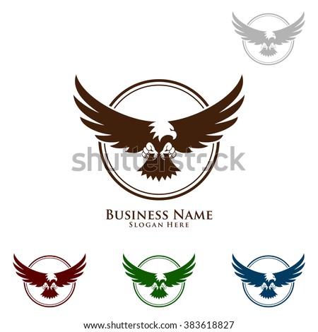eagle fly in circle , vector Wild eagle Bird Falcon Hawk isolated on a white background Royalty-Free Stock Photo #383618827