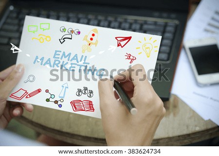 hand drawing OEMAIL MARKETING concept on white notebook , business concept , business idea
