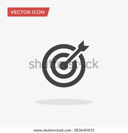 Target Icon in trendy flat style isolated on grey background. Aim symbol for your web site design, logo, app, UI. Vector illustration, EPS10. Royalty-Free Stock Photo #383640433