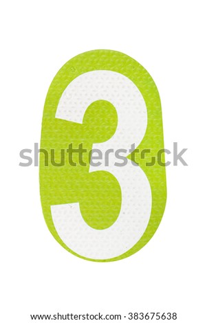 digits on the white background