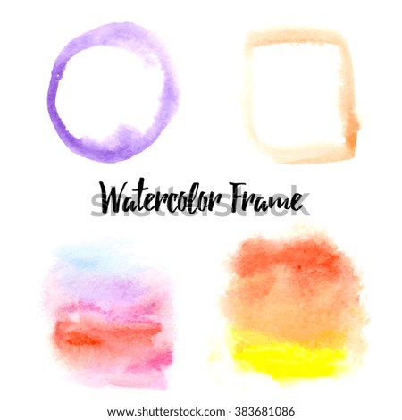 Vector watercolors elements. Round shapes. Set of watercolor shapes. Watercolors blobs