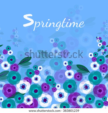 Floral card, postcard. Spring. Vector illustration