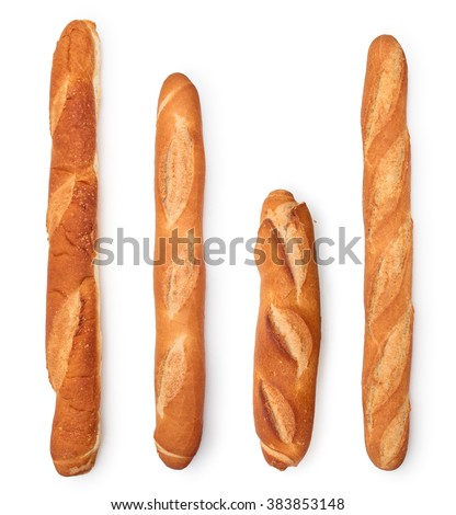 Close up shot of bread. Isolated on white background.  Royalty-Free Stock Photo #383853148