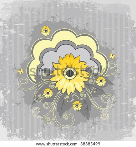Beautiful yellow flower on an abstract background
