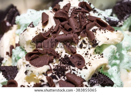 handmade icecream colorful with chocolate chip Royalty-Free Stock Photo #383855065
