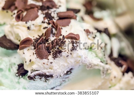 handmade icecream colorful with chocolate chip Royalty-Free Stock Photo #383855107