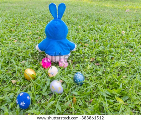 Easter eggs in Fresh Green Grass