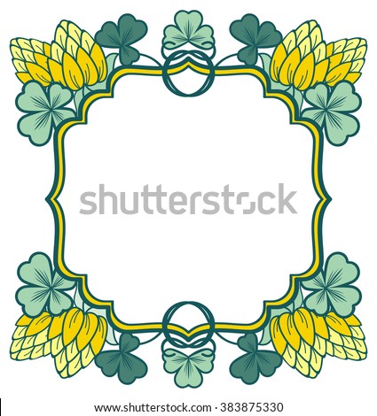 Beautiful floral frame. Vector clip art.