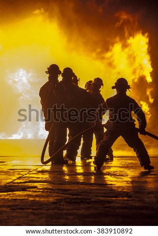 Firefighter bracing during firefighting