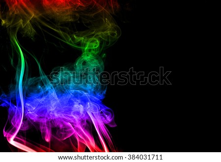 Abstract colorful smoke on black background, smoke background,colorful ink background, beautiful smoke,Movement of smoke