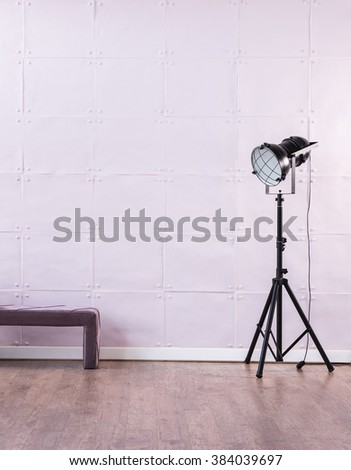 decorative  black lamp modern bench  soft pink wall decoration room