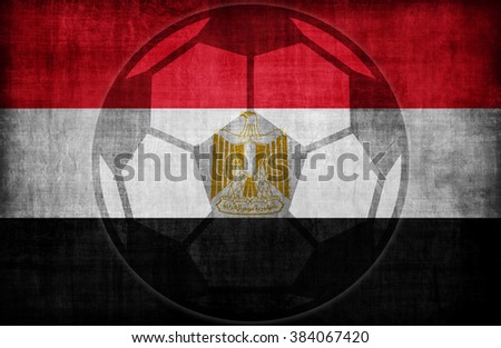 football symbol on Egypt flag pattern,retro vintage style