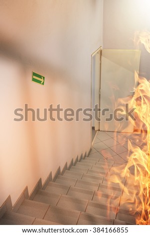 Emergency exit - fire in the office