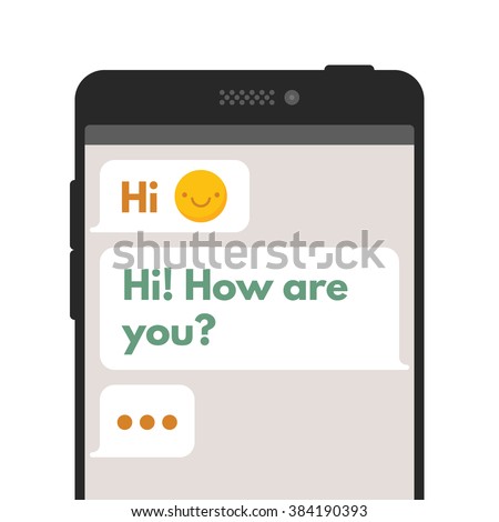 Mobile application. Chat user interface. Chatting sms template bubbles. Vector flat illustration isolated on white background