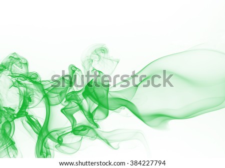 green smoke on white background