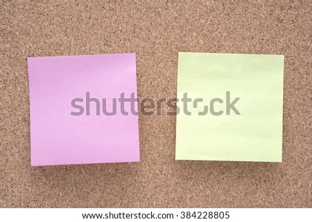 note paper stick on wood board