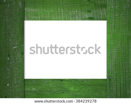 Green Wood frame isolated on white