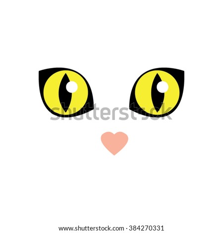 Cute white cat eyes-vector Royalty-Free Stock Photo #384270331