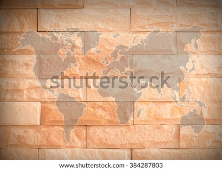 abstract brick Wall red color Map background.