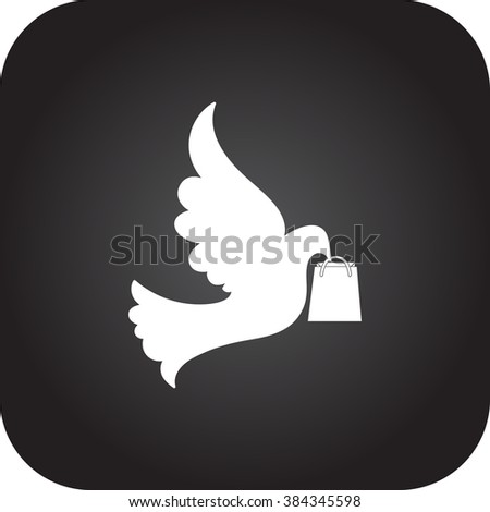 Pigeon dove delivery symbol simple icon