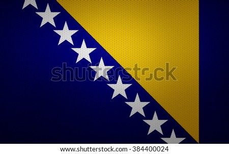 Closeup of Bosnia and Herzegovina flag