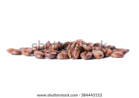 Coffee beans on a white background i love coffee i love you