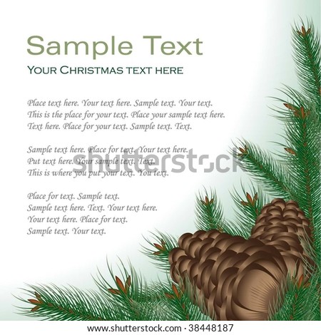 Background with Pine Branches and Cones