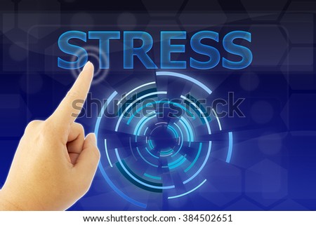 hand pointing "STRESS" word