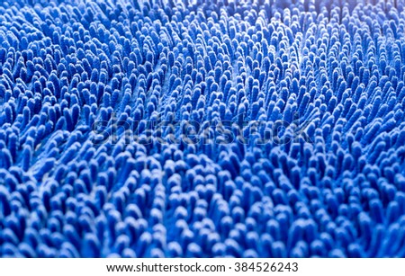Selected focus blue cleaning carpet texture and pattern