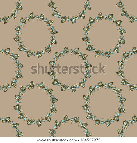 Seamless pattern with small fishes